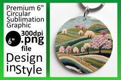 Colorful 3D Summer Landscape Wrap for Round Design Product Image 1