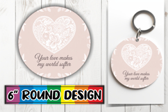 Bright Round Coasters Design PNG, Heart Quote Product Image 1