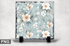 Pastel Flowers Square Sublimation Slate Design Product Image 1