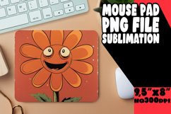 Sunny Retro Bouquet: Mouse Pad Smiling Flower Sublimation Product Image 1