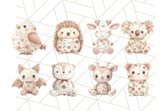 Pink Floral Stuffed Animal Clipart PNG, Cute Stuffed Animals Product Image 5