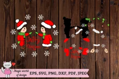 Merry christmas svg design for kids in santa hat Product Image 4
