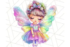 Pastel Fairy Clip Art PNG With Glitter, Rainbow Fairy Png Product Image 5