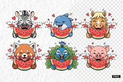 Animals Love Watermelon Clipart Product Image 1