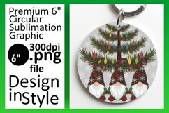 Trendy Round Design Keychain Template , Gnomes Product Image 1