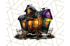 Haunted Houses Clipart PNG, Spooky Halloween Homes Product Image 5