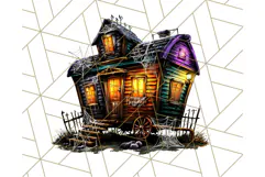 Haunted Houses Clipart PNG, Spooky Halloween Homes Product Image 5