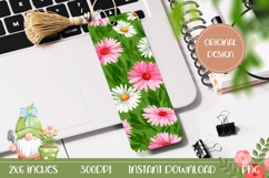 Floral Bookmark Print, Pink Daisy Bookmark Template Product Image 1