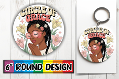 Enchanted Circle Keychain Magic PNG, Praying Woman Product Image 1