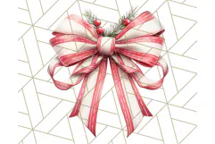 Muted Cozy Christmas Bows PNG Clipart, Winter Holiday Png Product Image 5
