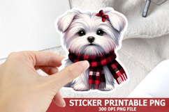 Christmas Dog Sticker| Christmas Sticker PNG Design Product Image 1