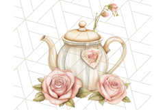 Pastel Tea Clip Art PNG with Sweets and Floral Accents Png Product Image 5