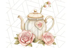 Pastel Tea Clip Art PNG with Sweets and Floral Accents Png Product Image 5