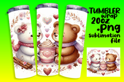 Sublimation Designs for 20oz Tumbler , Valentine Bear Product Image 1