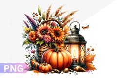 Autumn Harvest Pumpkin Sublimation - Pumpkin Clipart Design Product Image 1