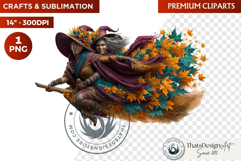 Autumn Witchcraft Clipart - Amber Spells witch PNG Product Image 1