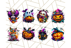 Pumpkin Party Halloween Clipart PNG, Cute Spooky Elements Product Image 5