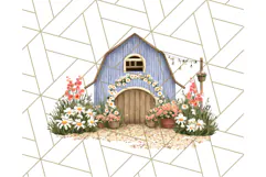 Vintage Cottagecore Barn PNG Clipart, Farmhouse Style Product Image 5