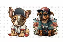 4 Cute Puppy Portrait, Dog Watercolor Drawing, 4 Dogs Png Product Image 4