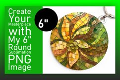 Abstract Floral Round Design Mosaic Keychain Product Image 1