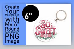 Whimsical Round Design Keychain PNG , Valentines Product Image 1