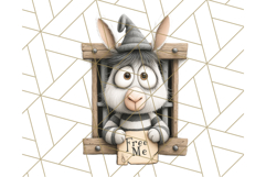 Cute Animals in Jail Clipart PNG, Funny Prisoner Critters Product Image 5
