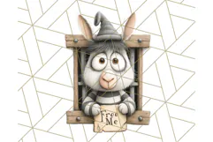 Cute Animals in Jail Clipart PNG, Funny Prisoner Critters Product Image 5