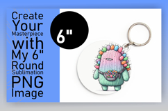 Playful Circle Design Keychain Artwork , Monster Product Image 1
