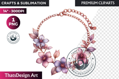 Romantic Flower clipart Rose gold Valentine floral PNG Product Image 1