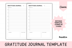 Gratitude Journal Printable &amp; Editable Template 7 Product Image 1