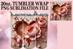 Radiant Smiles 20oz tumbler wrap, 3D Heart Product Image 1