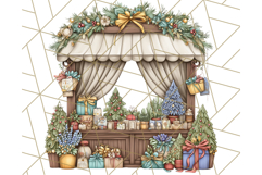 Cozy Christmas Market Stall Clipart PNG, Holiday Art Png Product Image 5