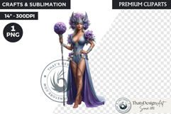 Royal Hydrangea Guardian Fantasy Warrior Floral Graphic Product Image 1