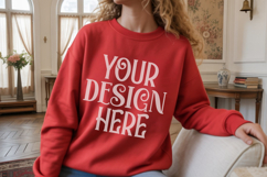 Red Gildan 18000 Sweatshirt Mockups ,18000 Mockups Product Image 1