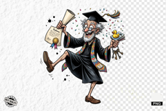 Whimsical Graduation Grandpa Clipart Product Image 1