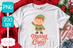 Cute Christmas elf PNG, Merry Crew PNG sublimation Product Image 2