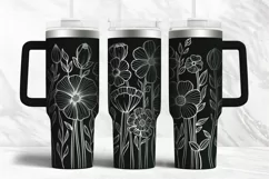 40oz Tumbler laser svg Wildflowers wrap | Engraved wrap Product Image 5
