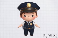 Watercolor Cute Police Clipart PNG Product Image 1