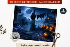 Gothic Halloween background - Hollow Eve Procession Backdrop Product Image 1