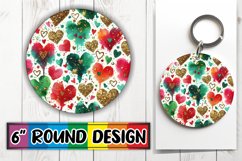 Sweet Keychain Round Design PNG, Heart Product Image 1