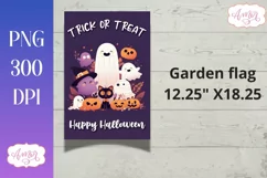 Trick or treat garden flag sublimation PNG, Halloween flag Product Image 2