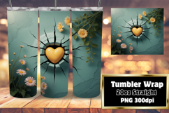 VIBRANT 20oz Tumbler Template for DIY , 3D Heart Product Image 1