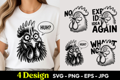 Rooster No Idea Again SVG PNG Product Image 1
