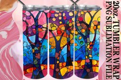 Colorful Stained Glass Tree Tumbler Wrap 20oz Art Product Image 1