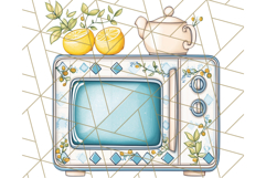 Mediterranean Cottagecore Kitchen PNG Clipart with Lemons Product Image 5