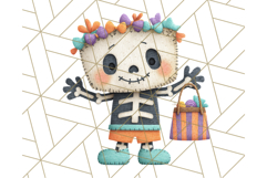 Kawaii Halloween Clipart Cute Kids and Candy Elements Png Product Image 5