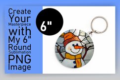 3D Snowman Round Design Christmas Keychan PNG Product Image 1