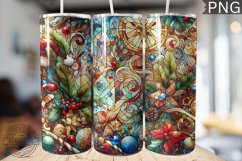 Watercolor Christmas Tumbler Wrap - High Quality 300 Dpi Product Image 1