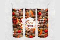 Farm Fresh Pumpkin Rustic Wood 20oz skinny tumbler Product Image 1