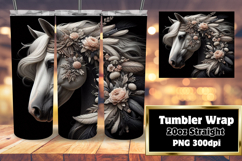 Sublimation Ready 20oz Tumbler , Horse Product Image 1